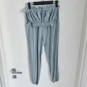 Planet Blue Bandeau and Drawstring Pant Matching Set in Blue - Small